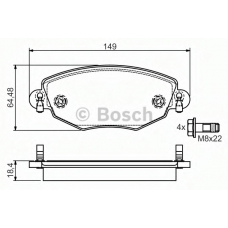 0 986 495 050 BOSCH Комплект тормозных колодок, дисковый тормоз