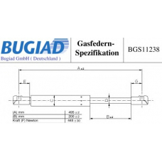 BGS11238 BUGIAD Газовая пружина, крышка багажник