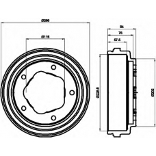 8DT 355 300-151 HELLA Тормозной барабан