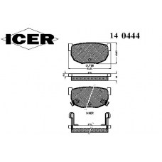 140444 ICER Комплект тормозных колодок, дисковый тормоз