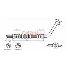 4114709 METZGER Тормозной шланг