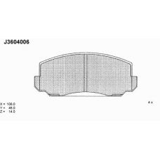 J3604006 NIPPARTS Комплект тормозных колодок, дисковый тормоз