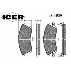 181539 ICER Комплект тормозных колодок, дисковый тормоз