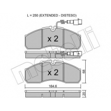 22-0578-7 METELLI Комплект тормозных колодок, дисковый тормоз