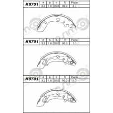K9701 ASIMCO Комплект тормозных колодок