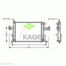 31-0813 KAGER Радиатор, охлаждение двигателя