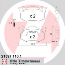 21597.110.1 ZIMMERMANN Комплект тормозных колодок, дисковый тормоз