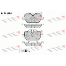 BL2038B4 FTE Комплект тормозных колодок, дисковый тормоз