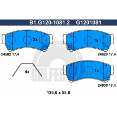 B1.G120-1081.2 GALFER Комплект тормозных колодок, дисковый тормоз