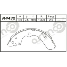 K4432 ASIMCO Комплект тормозных колодок