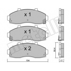 22-0373-0 METELLI Комплект тормозных колодок, дисковый тормоз