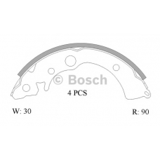 0 986 AB0 803 BOSCH Комплект тормозных колодок