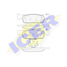 182115 ICER Комплект тормозных колодок, дисковый тормоз