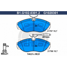 B1.G102-0301.2 GALFER Комплект тормозных колодок, дисковый тормоз