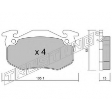 038.5 TRUSTING Комплект тормозных колодок, дисковый тормоз
