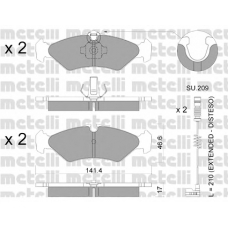 22-0571-1K METELLI Комплект тормозных колодок, дисковый тормоз