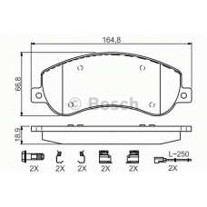 0 986 494 624 BOSCH Комплект тормозных колодок, дисковый тормоз