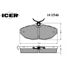 181546 ICER Комплект тормозных колодок, дисковый тормоз