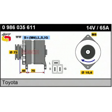 0 986 035 611 BOSCH Генератор