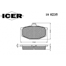 180235 ICER Комплект тормозных колодок, дисковый тормоз