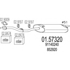 01.57320 MTS Средний глушитель выхлопных газов