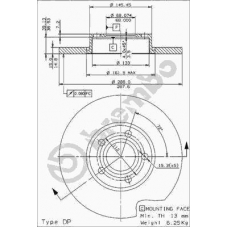 08.5747.14 BREMBO Тормозной диск