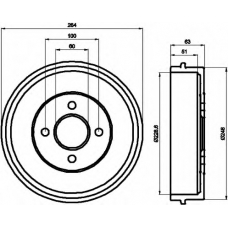 8DT 355 302-081 HELLA Тормозной барабан