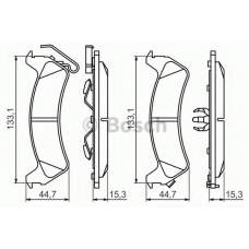 0 986 494 348 BOSCH Комплект тормозных колодок, дисковый тормоз