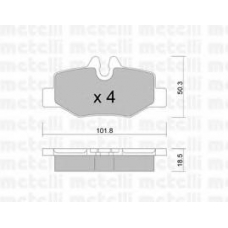 22-0576-0 METELLI Комплект тормозных колодок, дисковый тормоз