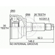 OJ-0484 InterParts Шарнирный комплект, приводной вал