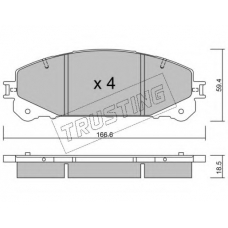 954.1 TRUSTING Комплект тормозных колодок, дисковый тормоз