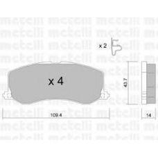 22-0417-0 METELLI Комплект тормозных колодок, дисковый тормоз