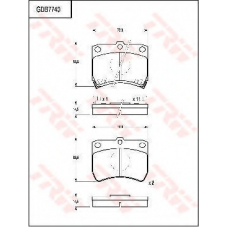GDB7740 TRW Комплект тормозных колодок, дисковый тормоз