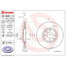 09.9935.14 BREMBO Тормозной диск