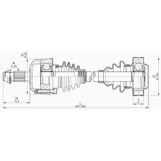 DRS6187.00 OPEN PARTS Приводной вал