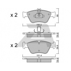 BPMB-1004 AISIN Комплект тормозных колодок, дисковый тормоз