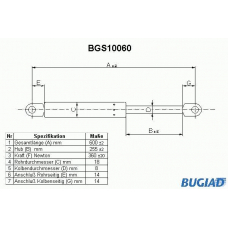 BGS10060 BUGIAD Газовая пружина, крышка багажник