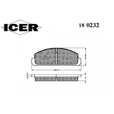 180232 ICER Комплект тормозных колодок, дисковый тормоз