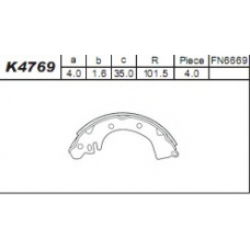 K4769 ASIMCO Комплект тормозных колодок