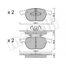 22-0534-1 METELLI Комплект тормозных колодок, дисковый тормоз