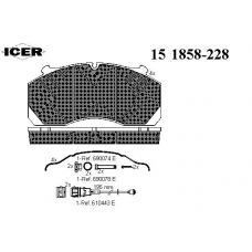 151858-228 ICER Комплект тормозных колодок, дисковый тормоз