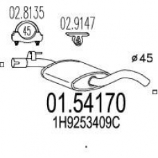 01.54170 MTS Средний глушитель выхлопных газов