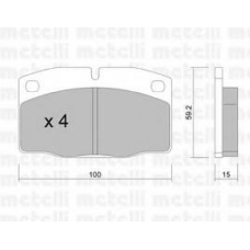 22-0044-0 METELLI Комплект тормозных колодок, дисковый тормоз