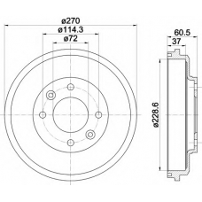 8DT 355 301-741 HELLA Тормозной барабан