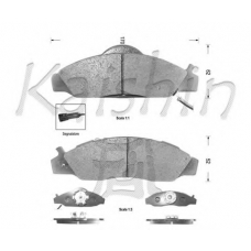 D10020 KAISHIN Комплект тормозных колодок, дисковый тормоз