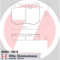 20481.190.9 ZIMMERMANN Комплект тормозных колодок, дисковый тормоз