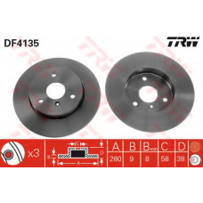 DF4135 TRW Тормозной диск
