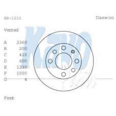 BR-1210 KAVO PARTS Тормозной диск