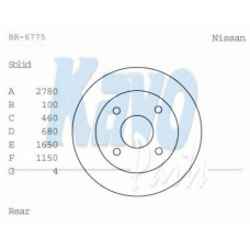BR-6775 KAVO PARTS Тормозной диск