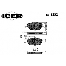 181282 ICER Комплект тормозных колодок, дисковый тормоз